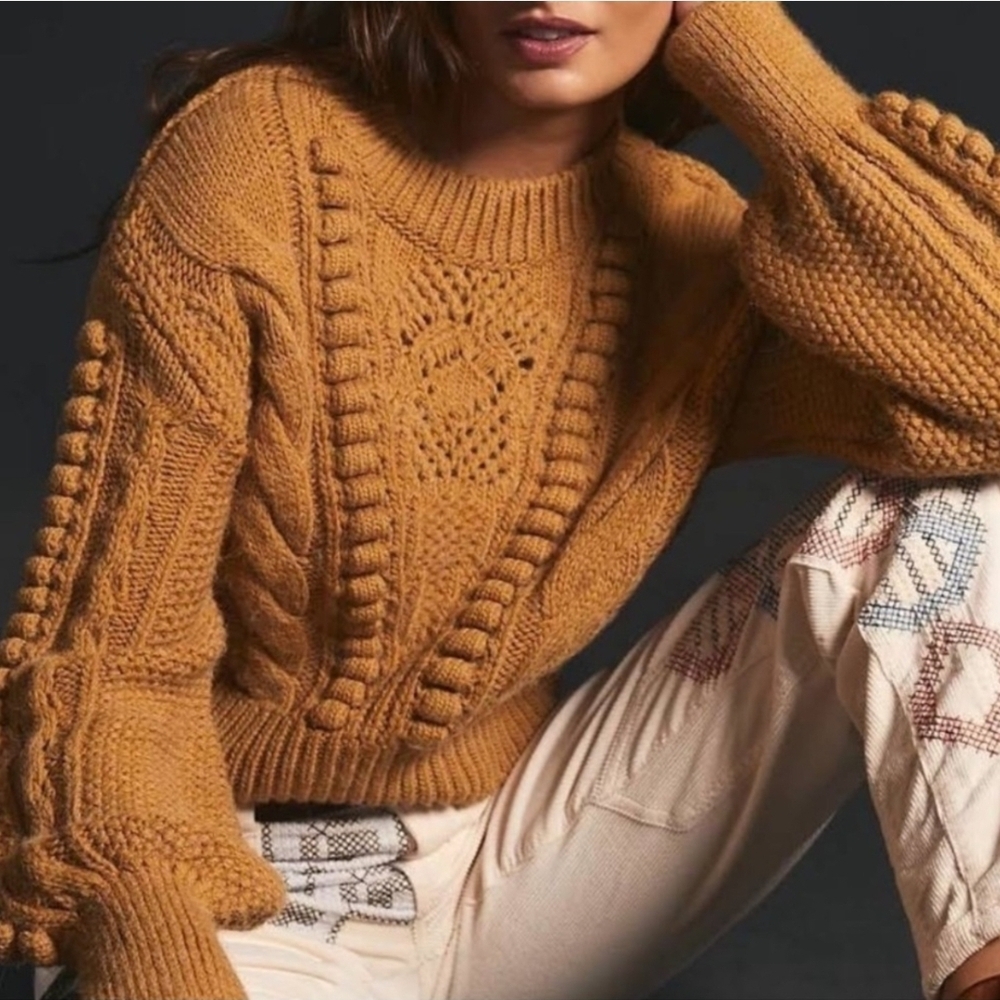 Anthropologie  Cozy Cable Knit Sweater